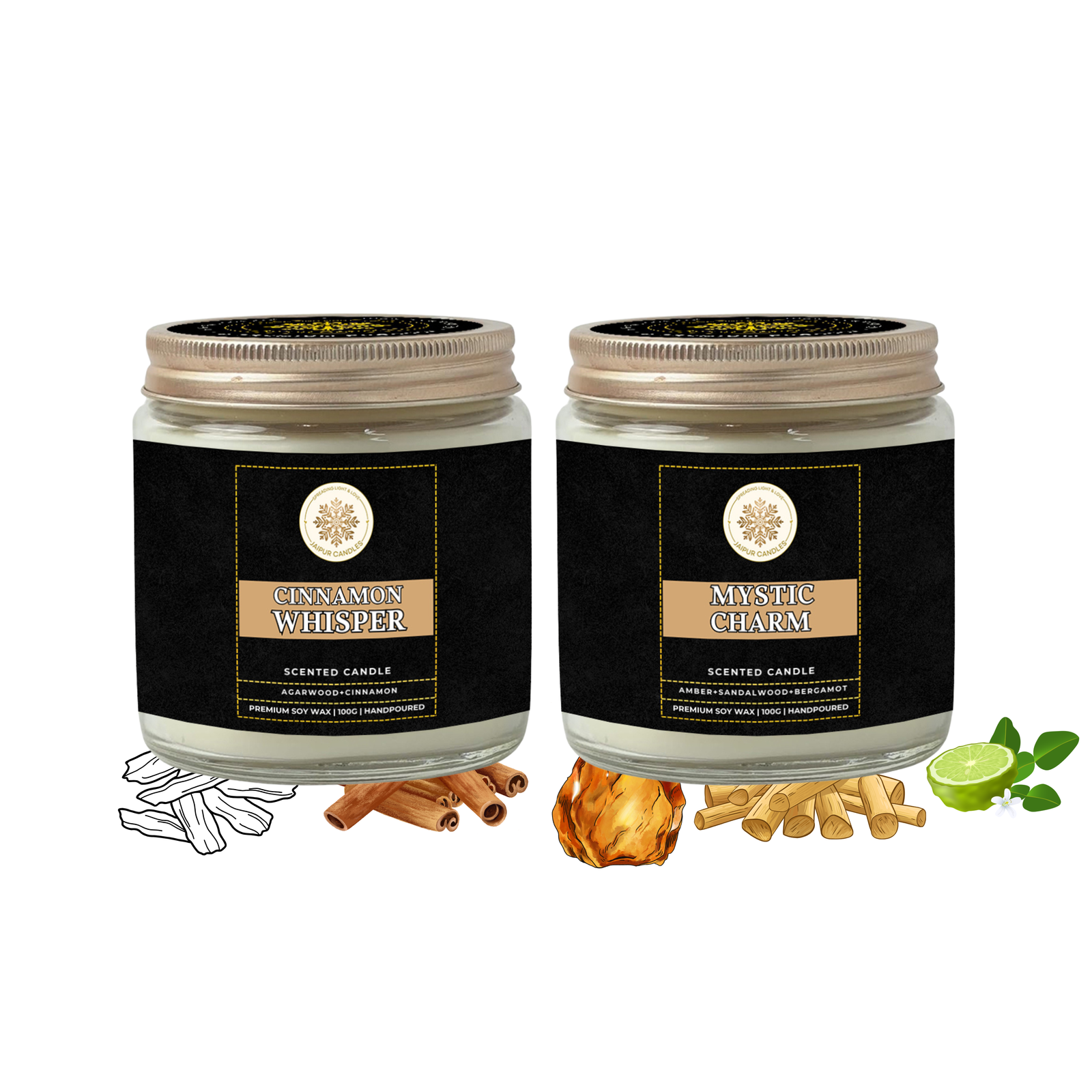 Jaipur Candles Premium Scented Candle | 100 Grams, 2 Candles