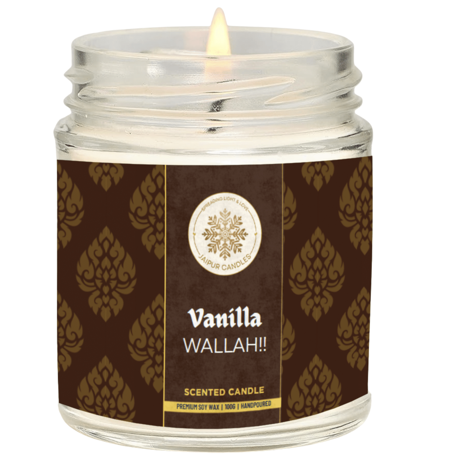 Jaipur Candles Vanilla Scented Candle (100% Soy Wax)- Handcrafted-100g