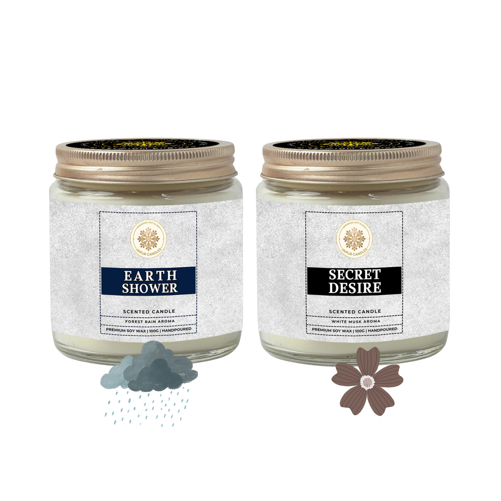 Jaipur Candles Premium Scented Candle | 100 Grams, 2 Candles