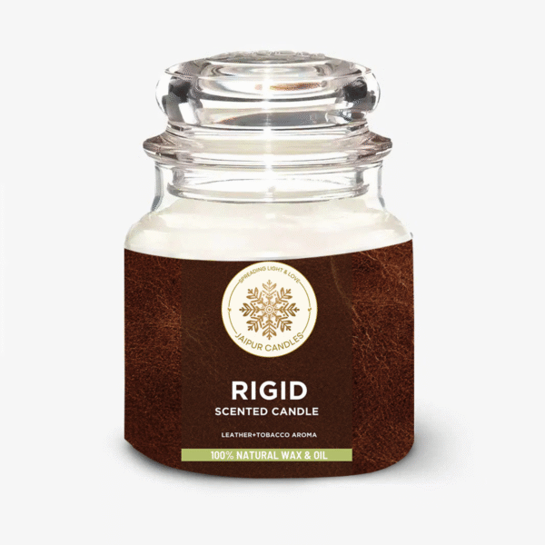 Jaipur Candles Dome Jar Scented Candle | 100 Grams, 1 Candle (Leather + Tobacco)