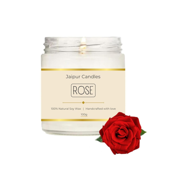 Jaipur Candles Rose Scented Candle | 100 Grams, 1 Candle