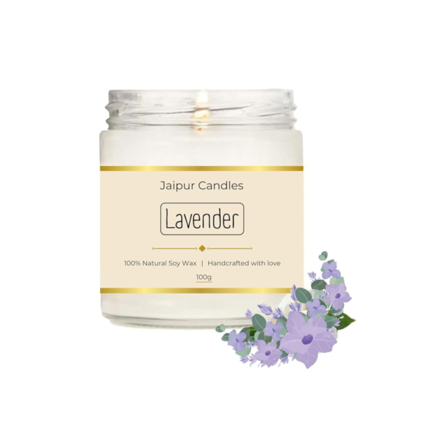 Jaipur Candles Lavender Scented Candle | 100 Grams, 1 Candle