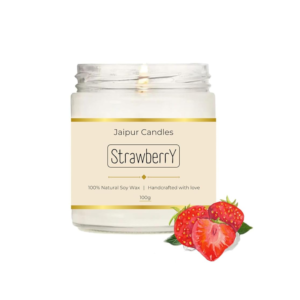Jaipur Candles Strawberry Scented Candle | 100 Grams, 1 Candle