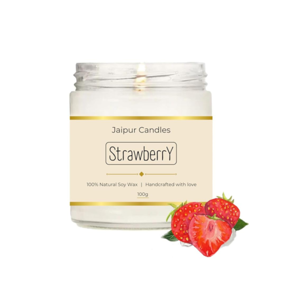 Jaipur Candles Strawberry Scented Candle | 100 Grams, 1 Candle