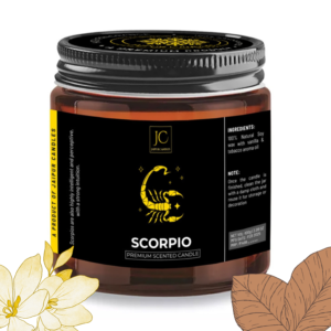 Jaipur Candles Zodiac Sign Scented Candle, Vanilla & Tobacco Fragrance, 20+ Hours Burn Time, Handcrafted (Scorpio)
