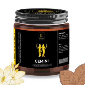 Jaipur Candles Zodiac Sign Scented Candle, Vanilla & Tobacco Fragrance, 20+ Hours Burn Time, Handcrafted (Gemini)