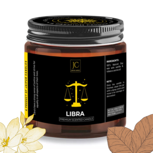 Jaipur Candles Zodiac Sign Scented Candle, Vanilla & Tobacco Fragrance, 20+ Hours Burn Time, Handcrafted (Libra)