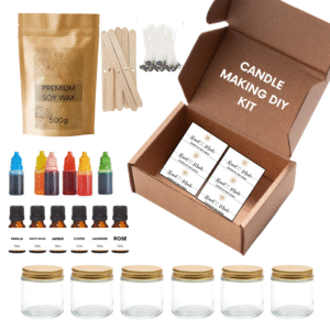 Jaipur Candles Soy Wax Candle Kit | DIY Candle Making Activity Kit for Kids & Adults with Pure & Natural Ingredients | Beginner-Friendly | Ideal for Diwali, Birthday Gifts, & Home Decor, Craft Kit