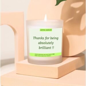 Jaipur Candles Frosted Jar Candle | 150g Scented | Candle for Gift | Thanks for Being Absolutely Brilliant