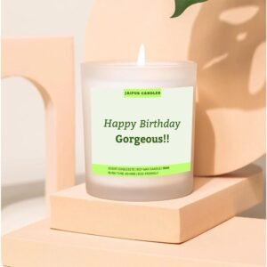 Jaipur Candles Frosted Jar Candle | 150g Scented | Candle for Gift | Happy Birthday Gorgeous