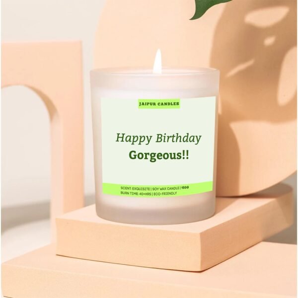 Jaipur Candles Frosted Jar Candle | 150g Scented | Candle for Gift | Happy Birthday Gorgeous