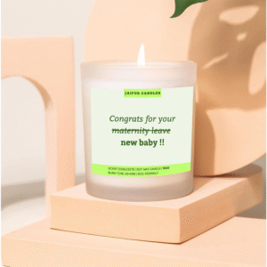Jaipur Candles Frosted Jar Candle | 150g Scented | Candle for Gift | Congrats for New Baby