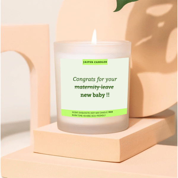 Jaipur Candles Frosted Jar Candle | 150g Scented | Candle for Gift | Congrats for New Baby