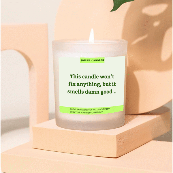 Jaipur Candles Frosted Jar Candle | 150g Scented | Candle for Gift | It Smells Damn Good